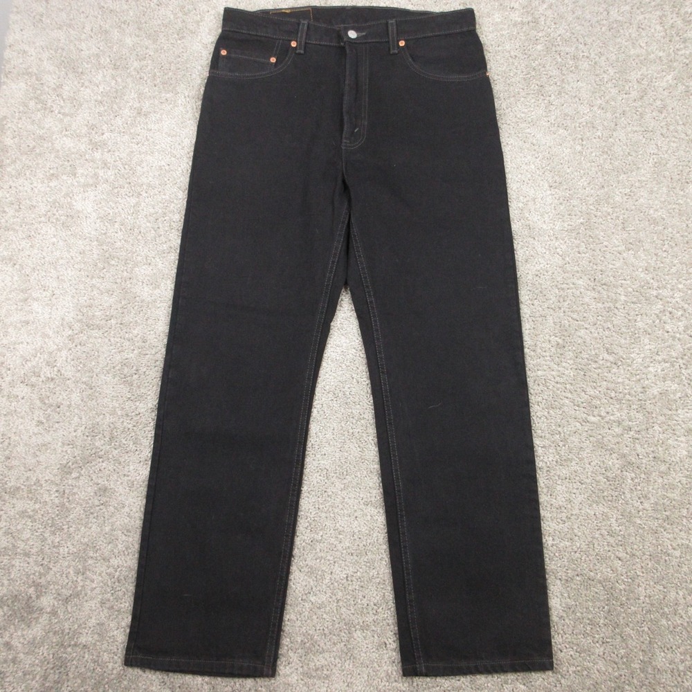 Vintage Levis Jeans Mens 34x30 Black 505 Regular Straight Denim Pants Y2K 2000
